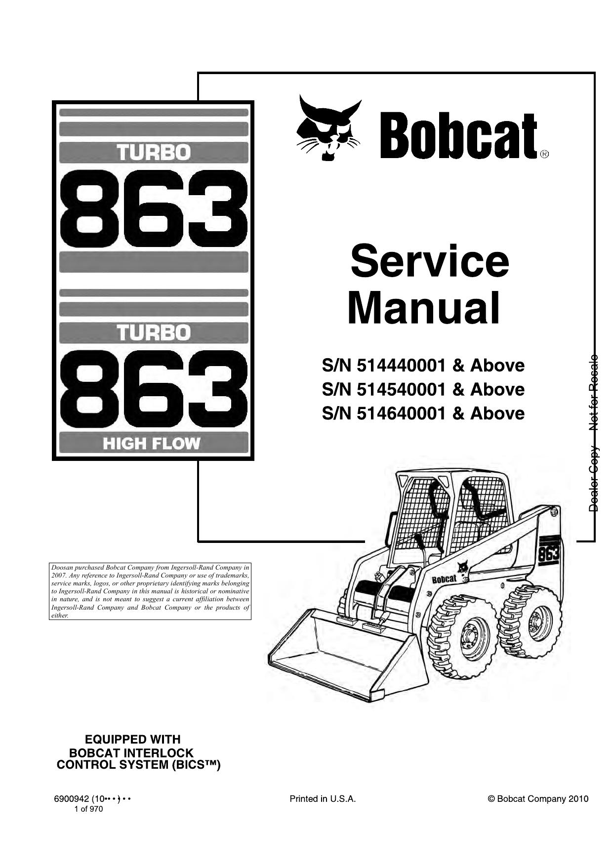 863 Loader Service Manual Bobcat 3
